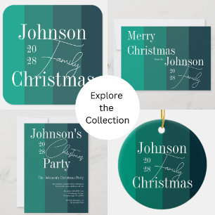 Merry Christmas Typography Non-Photo Holiday Card