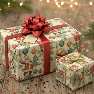 Kitschy Santa and Ornaments  Tissue Paper