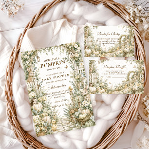 Invitation Fête de Bébé Petite Citrouille de Jardin de Campag
