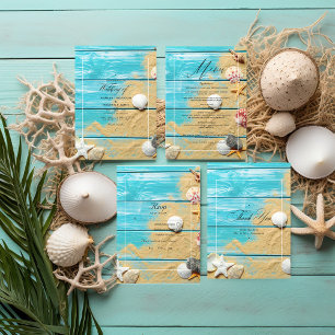 Menu Mariage Rustique Turquoise Beach