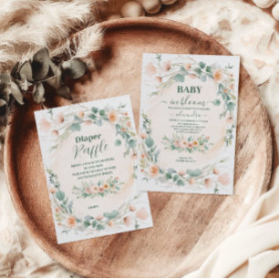 Blush Pink Floral Baby in Bloom Shower Invitation
