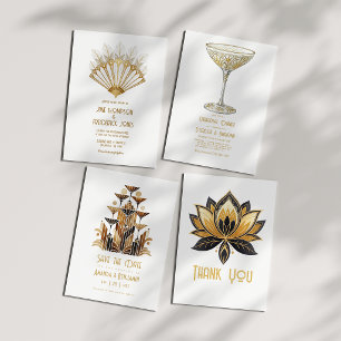 Art Deco Roaring 20s Gatsby Champagne Tower Save The Date