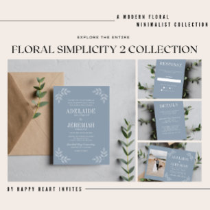 True Simplicity 6 Camo Floral Wedding Invitation