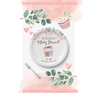 Invitation pour Baby Shower rustique aquarelle fil