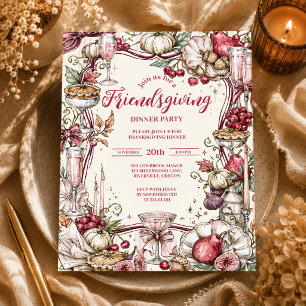 Assiettes En Carton Dîner de Friendsgiving entre amis romantiques et c