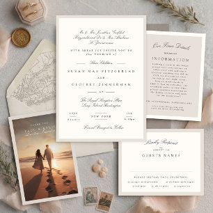 Elegant Minimalist Calligraphy Wedding Invitation