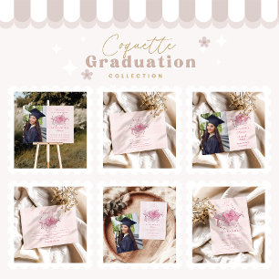 Coquette Pink Bow Graduation Invitation