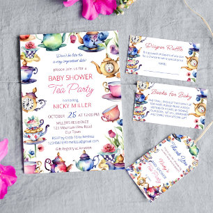 Alice in wonderland baby shower thank you card