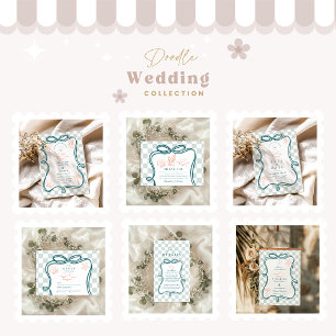 Hand-Drawn Coastal Wedding Invitation