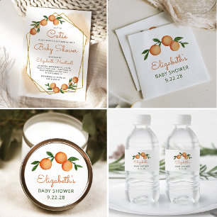 Orange Little Cutie Citrus Baby Shower Napkin