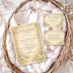 Vintage Fairytale Garden Baby Shower Invitation