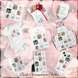 Modern Photo Collage We Love You Grandma Womens T-Shirt