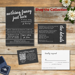 Nothing Fancy Just Love Simple Casual Chalkboard Invitation