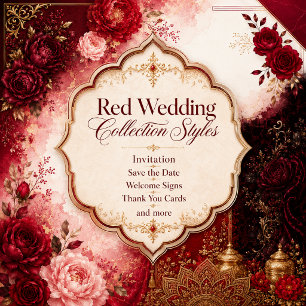 Invitation rouge Vintage Velours Rose Sombre gothique Mariage