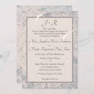 Pink and Grey Marble Traditional Catholic Wedding