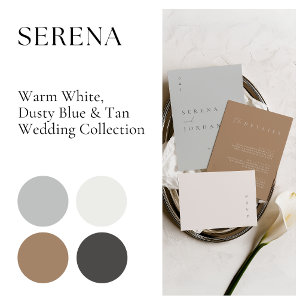 Modern Minimalist Dusty Blue Wedding Invitation
