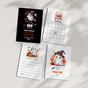 "A Little Boo is on the Way" Halloween Baby Shower Advice Card
