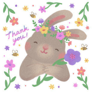 Cute Bunny Illustration Invitation