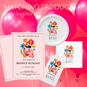 Invitation 50 et fabuleux 50e anniversaire Whimsical Letterin