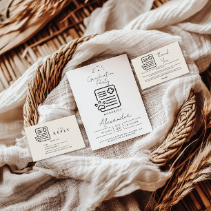 Vet Med Paw Syringe Graduation Party Thank You Card