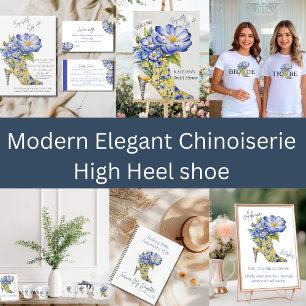 Modern Chinoiserie Floral High-heel Paper Plate