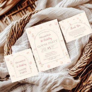 Coquette Goose 1st Birthday Invitation