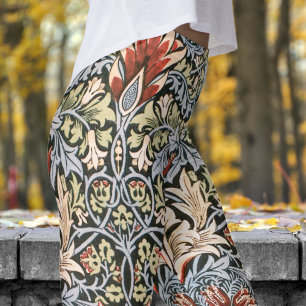 Classical William Morris Woodland Twigs Print Leggings
