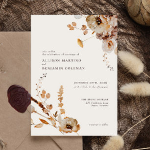 Elegant Modern Woodland Fall Floral Wedding Menu