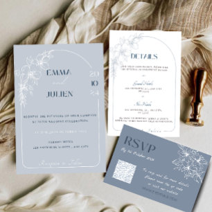 Arched Dusty Blue Table Numbers