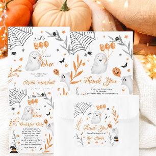 Cute little Boo Halloween Thank you baby shower Square Sticker