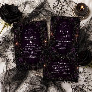 Enchanted Purple Goth Wedding Invitation