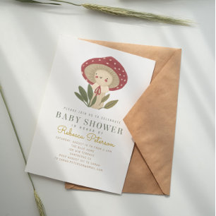 Little mushroom Birthday Invitation