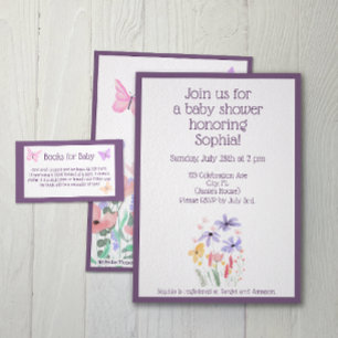 Butterflies and Blooms Baby Shower Simplified Invitation