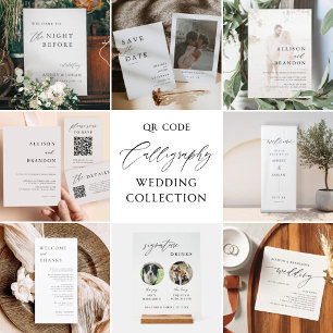 Modern Elegant Photo QR Wedding Invitation