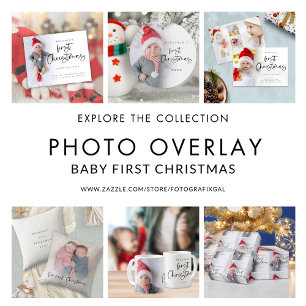 Modern Baby First Christmas Name Year Photo Ornament