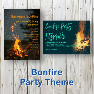 Bonfire Sparks Birthday Party Invitation