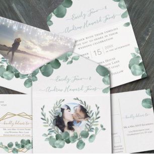 Gold Glitz Damask Wedding Invitation