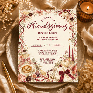 Serviette En Papier Dîner Élégant de Friendsgiving entre Coquettes