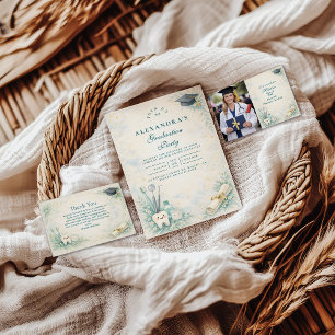 Elegant Dentist White Coat Graduation RSVP Card