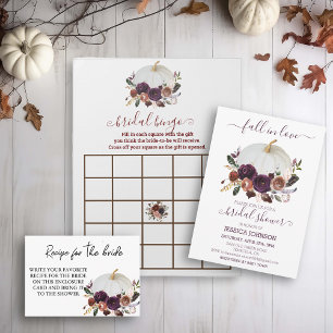 Recipe for the bride Bridal Shower Autumn Pumpkin  Enclosure Card