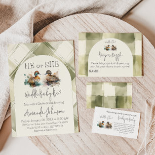 Waddle It Be Duck Gender Reveal Book Request Enclosure Card