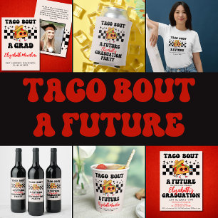 Retro Taco Bout A Grad Funny Photo Graduation Announcement