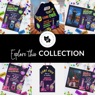 Arcade Birthday Party Photo Invitation