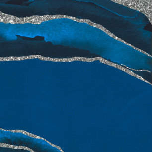 Navy Blue & Silver Glitter Agate Wedding Invitation