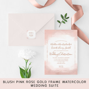Blush Pink & Rose Gold Magnetic Wedding Invitation