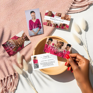 White Modern Photo Collage Script Calligraphy Name Desk Name Plate