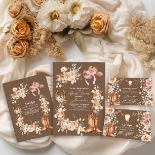 Boho Floral Western Bridal Shower Napkin