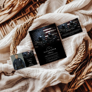 SWAT Team American Flag Graduation Invitation