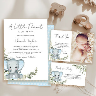 Elephant Boy Baby Shower Books for Baby Enclosure Card