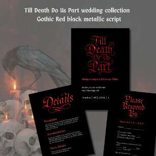 Gothic Save the Date – transparant red Metallic  Acrylic Invitations